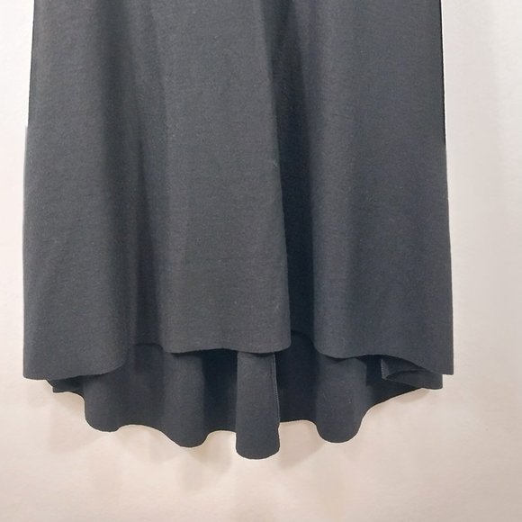 Banana Republic Black Dress Size 4 Small 100% Wool Sleeveless Fit Flare High Low - Picture 4 of 13
